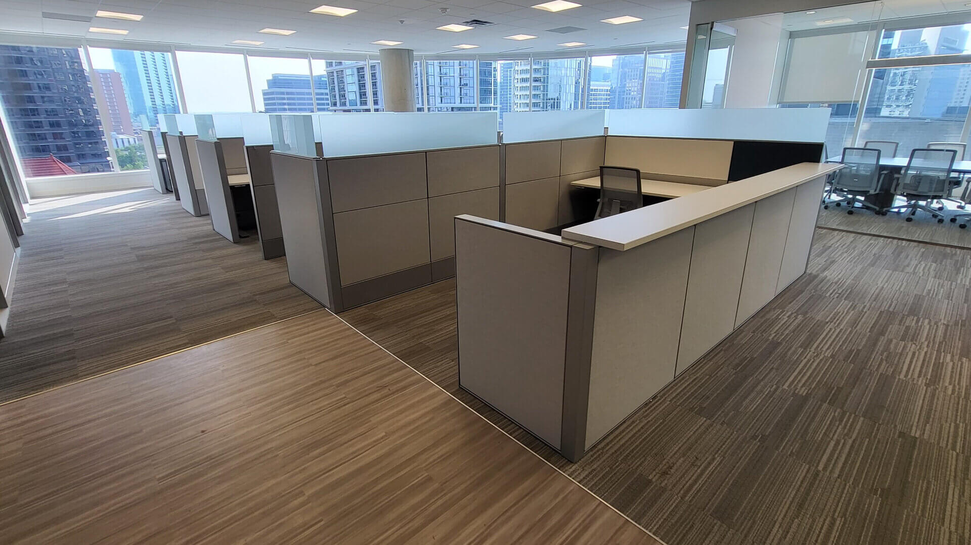Cubicles installed by the professional team of office furniture installers of Exserv Facility Services. Cubicles installed by the professional team of office furniture installers of Exserv Facility Services.
